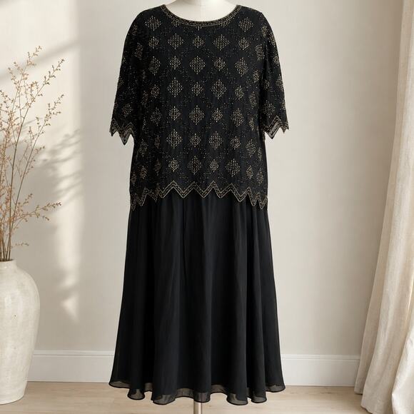 American Vintage Dresses Brilliante By Ja Black Beaded Maxi Dress — free download